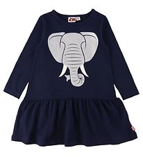 DYR Kjole - Zanzi - Navy Glitter m. Elefant