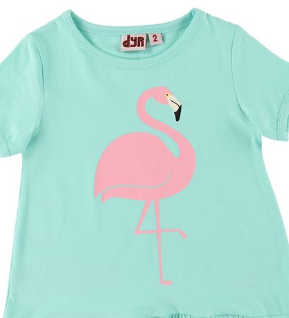 DYR Kjole - Zanzi - Fresh Mint m. Flamingo