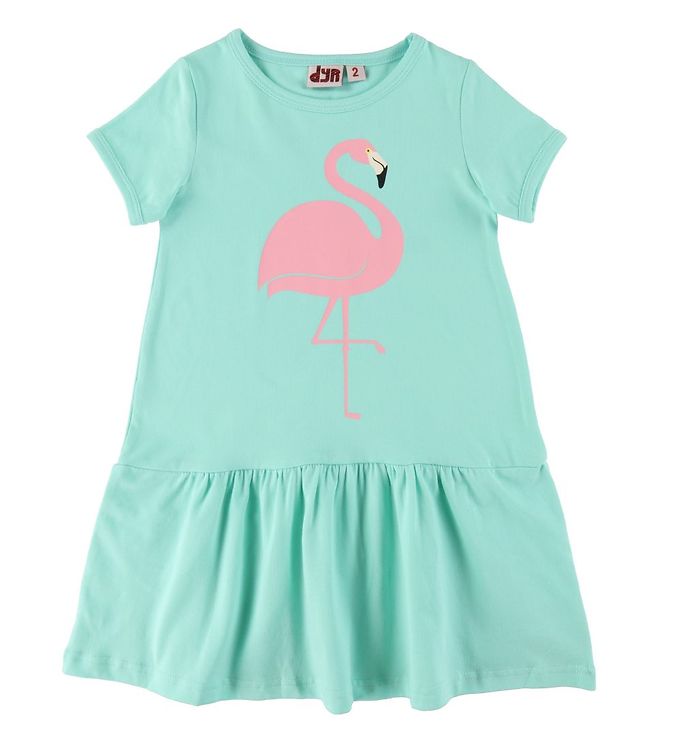 DYR Kjole - Zanzi - Fresh Mint m. Flamingo