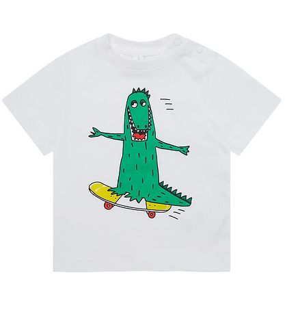 Stella McCartney Kids T-shirt - Hvid m. Krokodille Stella McCartney Kids T-shirt - Hvid m. Krokodille