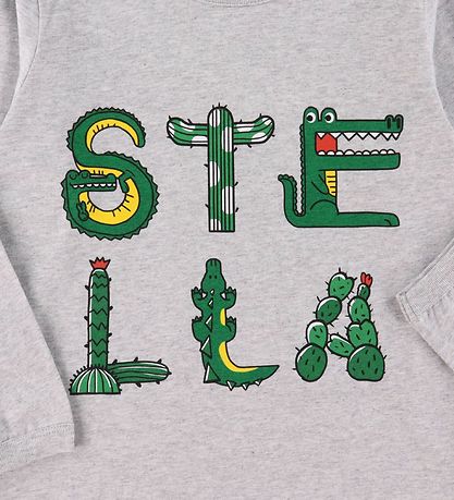 Stella McCartney Kids Kinderbluse - Graumeliert meliert m. Druck