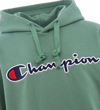 Champion Fashion Hættetrøje - Grøn m. Logo