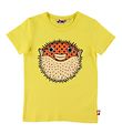 DYR T-shirt - Growl T - Bright Yellow m. Pindsvinfisk