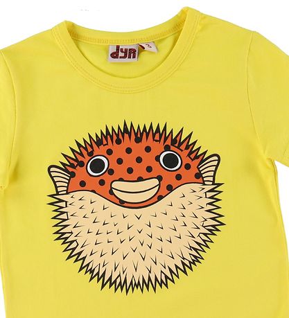 DYR T-shirt - Growl T - Bright Yellow m. Pindsvinfisk