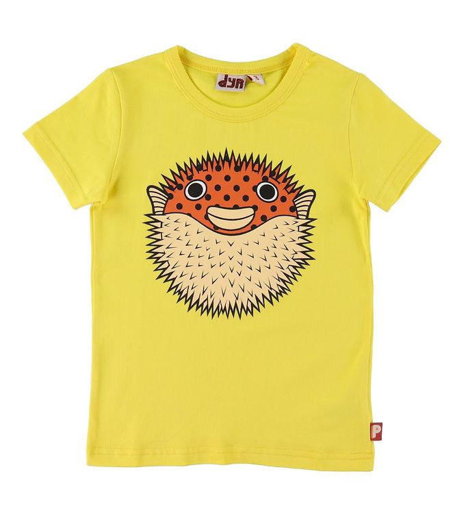 DYR T-shirt - Growl T - Bright Yellow m. Pindsvinfisk