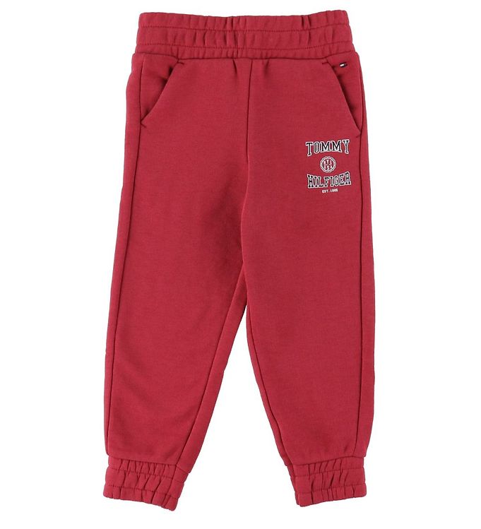 Tommy Hilfiger Sweatpants Slouchy Varsity Cranberry Crush