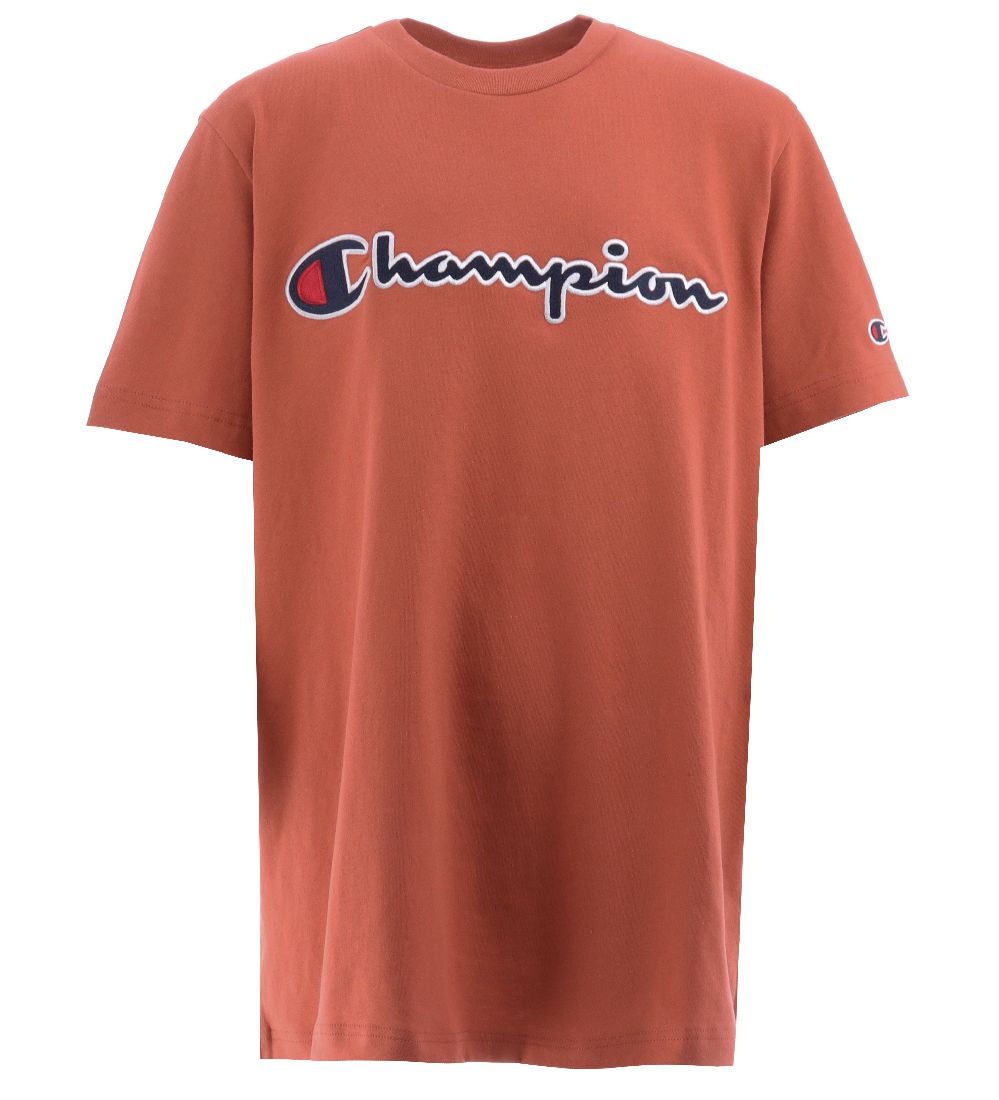 Champion Fashion T-Shirt - Orange m. Logo - Champion - 16-18 Jahre (176-188) - T-Shirts