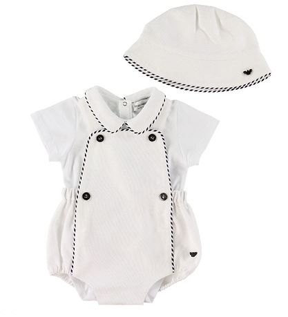 Emporio Armani Set - Bodysuit/Overalls/Bølleaht - White Emporio Armani Set - Bodysuit/Overalls/Bølleaht - White