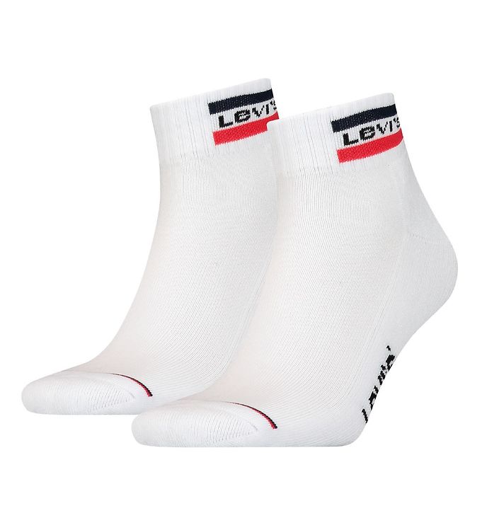Levis Strømper 2P Sport Mid Cut Sock Hvid Str 35/38