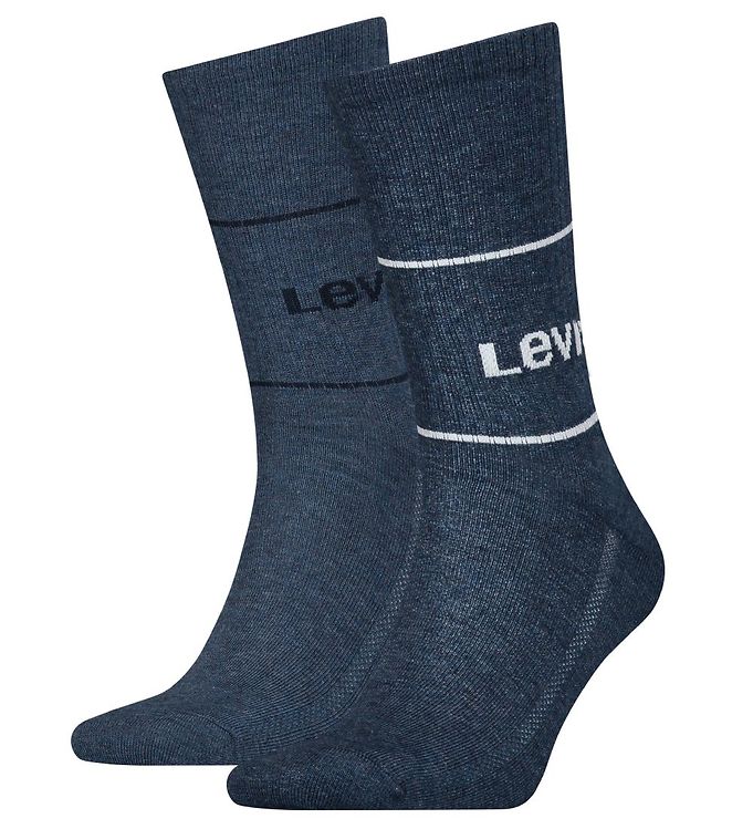 Levis Strømper 2P Organic Cotton Sock Marineblå Str 35/38
