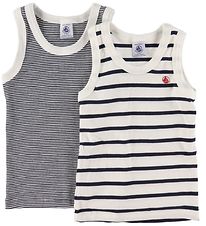 Petit Bateau Undertrøjer - 2-pak - Hvid/Navystribet Petit Bateau Undertrøjer - 2-pak - Hvid/Navystribet