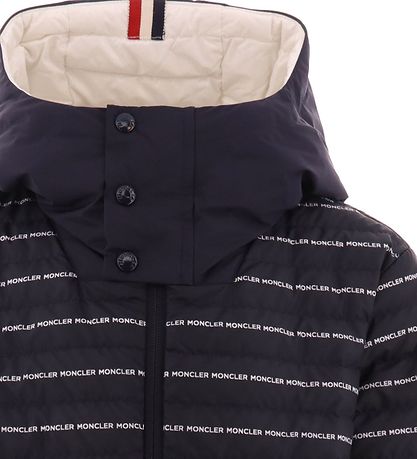 Moncler Dunjakke - Bergo - Sort m. Logostriber Moncler Dunjakke - Bergo - Sort m. Logostriber