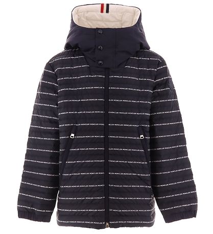 Moncler Dunjakke - Bergo - Sort m. Logostriber Moncler Dunjakke - Bergo - Sort m. Logostriber
