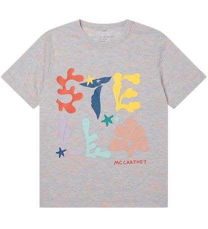 Stella McCartney Kids T-shirt - Gråmeleret m. Print Stella McCartney Kids T-shirt - Gråmeleret m. Print