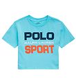 Polo Ralph Lauren T-shirt - Cropped - Polo Sport - Lyseblå m. Pr Polo Ralph Lauren T-shirt - Cropped - Polo Sport - Lyseblå m. Pr