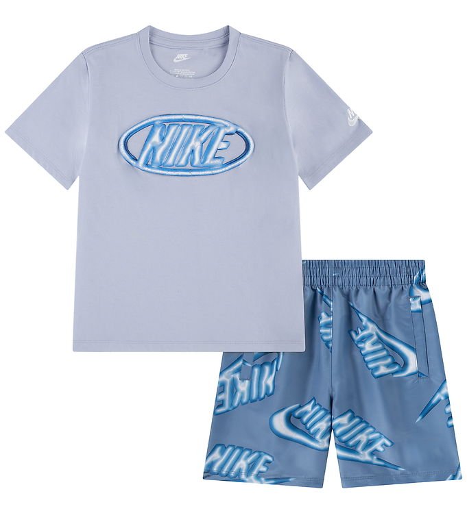 Nike Shortssæt - T-shirt/ Shorts - Work Blue