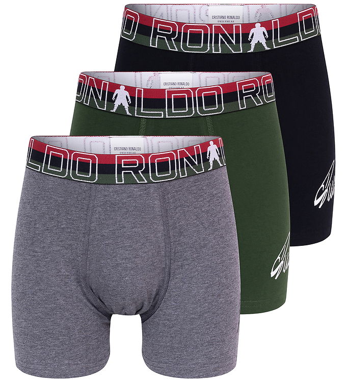 Ronaldo Boxershorts - 3-pak - Sort/Grøn/Gråmeleret