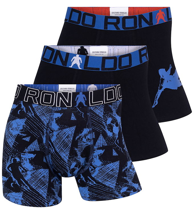 Ronaldo Boxershorts - 3-pak - Sort/Blå m. Print