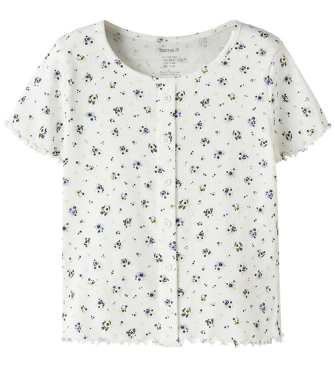 Name It T-shirt - Rib - NkfVemia - Bright White/Floral