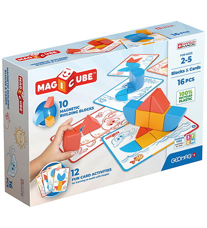 Geomag Magnetsæt - Magicube Recycled Blocks and Cards - 16 Dele