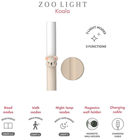 The Zoofamily Lampe - 3-i-1 - Koala - Hvid