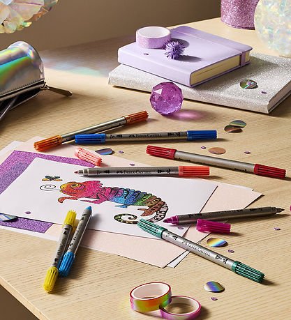 Faber-Castell Tuscher - Dobbelt Tyk/ Tynd - Glitter - 10 stk.
