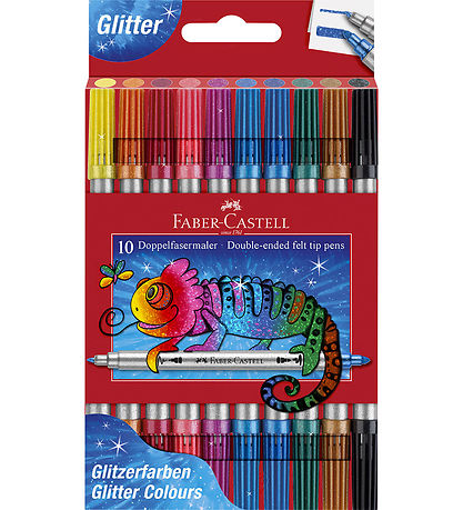 Faber-Castell Tuscher - Dobbelt Tyk/ Tynd - Glitter - 10 stk.