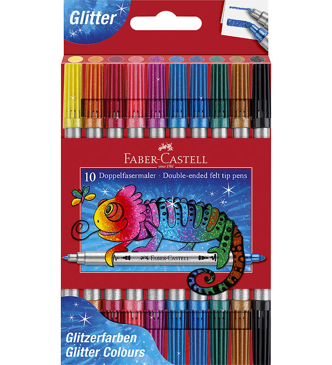 Faber-Castell Tuscher - Dobbelt Tyk/Tynd - Glitter - 10 stk.