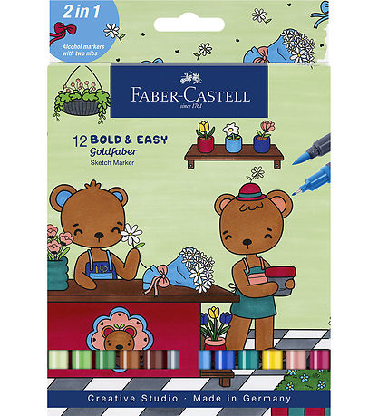 Faber-Castell Tuscher - Dobbelt Tyk/ Tynd - 12 stk.