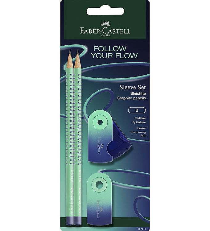 Blistersæt Faber Castell Grip Flowedition Sleeve Buzzingblue