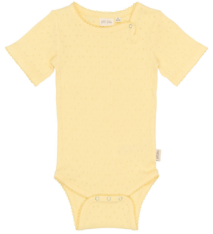Petit Piao Body k/æ - Hulmønster - PpSuze - Mellow Yellow billede