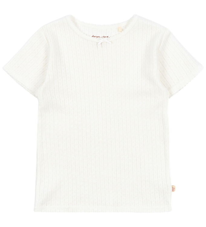 Konges Sløjd T-shirt - Minnie - Optic White m. Hulmønster
