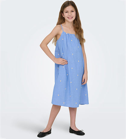 Kids Only Kjole - KogMalou - Cashmere Blue/EMB Daisy