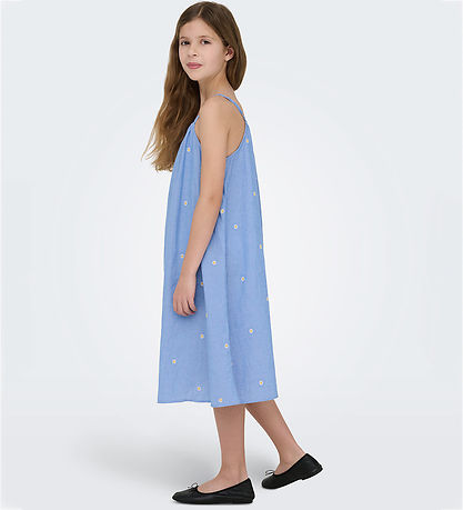Kids Only Kjole - KogMalou - Cashmere Blue/EMB Daisy