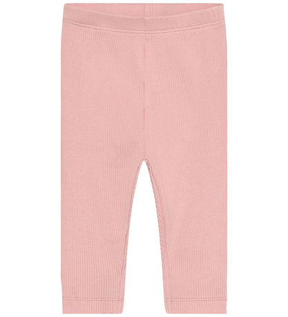 Minymo Leggings - Rib - Silver Pink