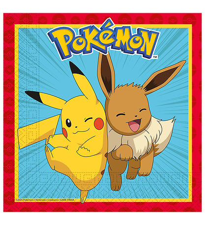 Decorata Party Servietter - 20-pak - 33x33 cm - Pokémon