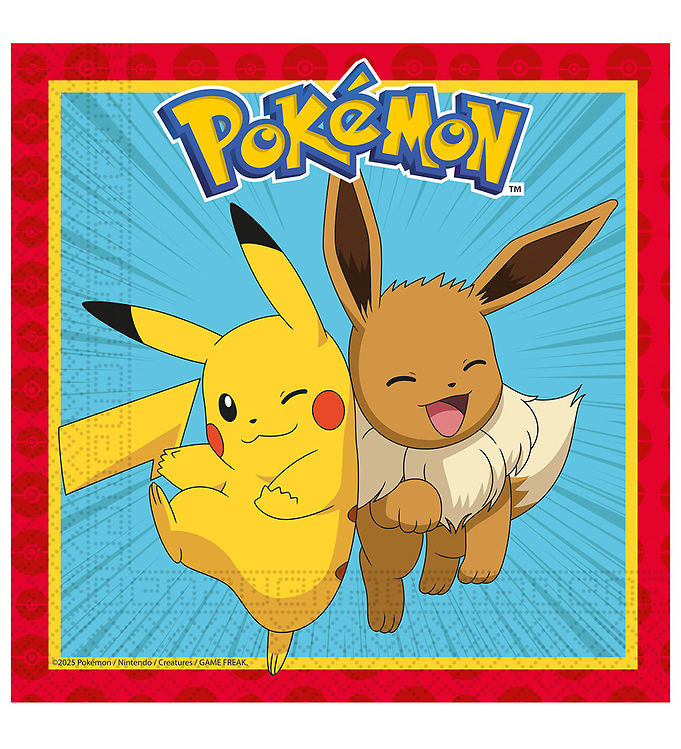 Decorata Party Servietter - 20-pak - 33x33 cm - Pokémon