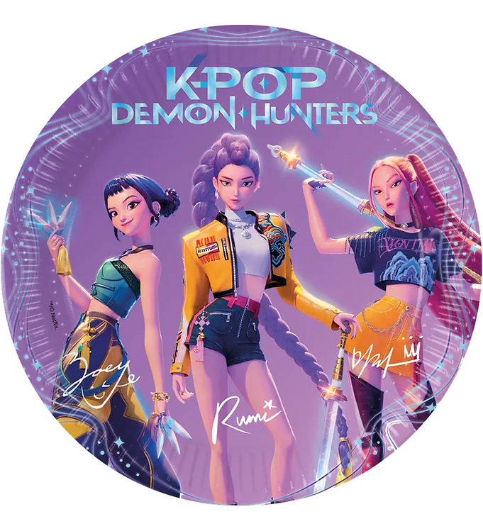 Decorata Party Paptallerkner - 8-pak - 23 cm - K-pop Demon Hunte