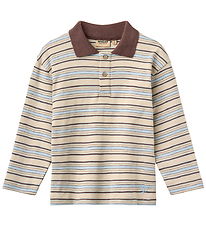 Wheat Polobluse - Fred - Multi Blue Stripe