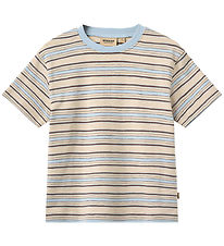 Wheat T-shirt - Fabian - Multi Blue Stripe