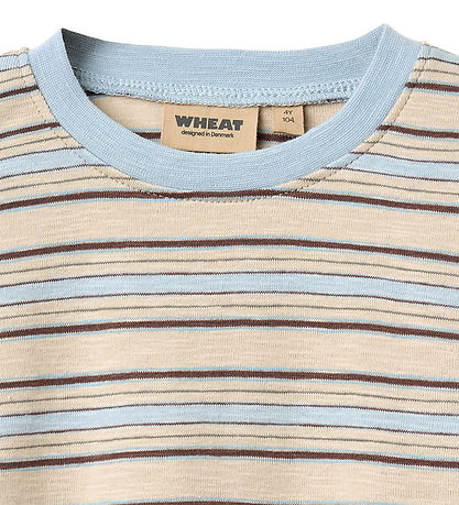 Wheat T-shirt - Fabian - Multi Blue Stripe