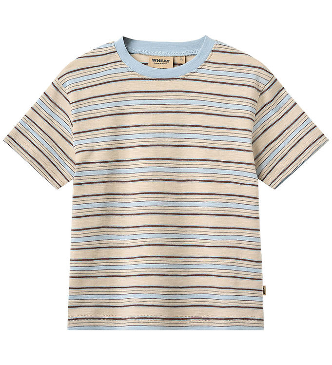 Wheat T-shirt - Fabian - Multi Blue Stripe