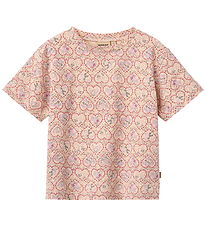 Wheat T-shirt - Ella - Magenta Heart Flowers