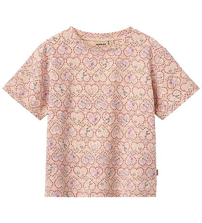 Wheat T-shirt - Ella - Magenta Heart Flowers