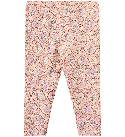Wheat Leggings - Jules - Magenta Heart Flowers