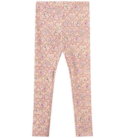 Wheat Leggings - Jules - Magenta Heart Flowers