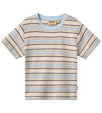 Wheat T-shirt - Fabian - Multi Blue Stripe