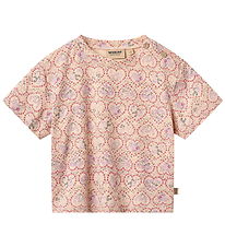 Wheat T-shirt - Ella - Magenta Heart Flowers