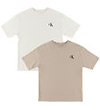 Calvin Klein T-shirt - 2-pak - Monogram - Tofu/ Hummus Beige