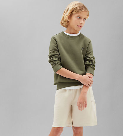 Calvin Klein Sweatshirt - Mini Badge - Dusty Olive Green